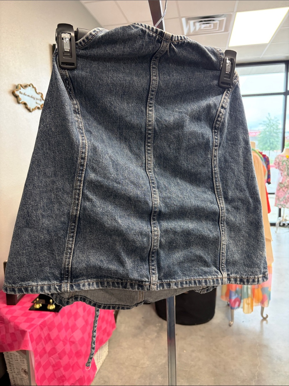 Zara Dark Wash Denim Crop Top